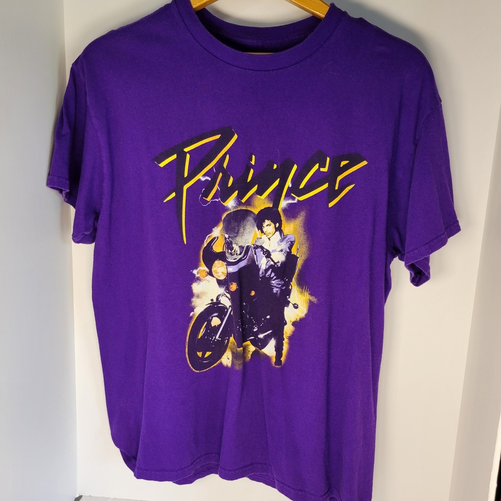 Prince Purple Rain Motorcycle Graphic T-Shirt Mens Large Purple Estate Official